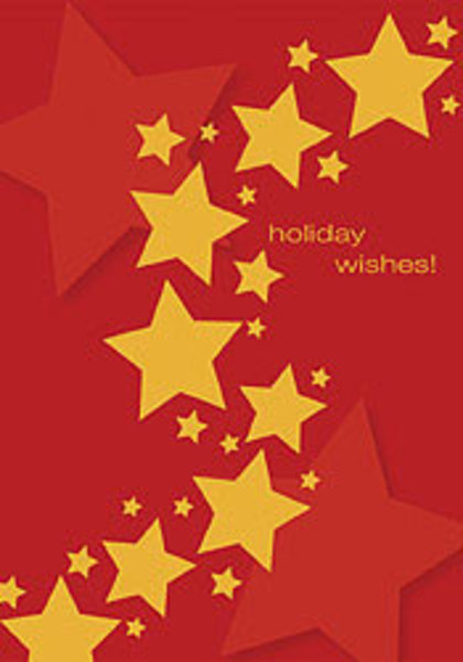 10% PRODUCTIONS X MAS CARD-TRAIL OF GOLD STARS,HOLIDAY WISHES