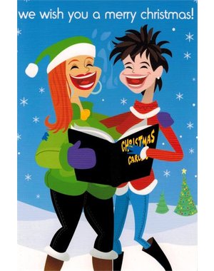 10% PRODUCTIONS X-MAS CARD 2 WOMEN SINGING, WE WISH YOU A MERRY CHRISTMAS!