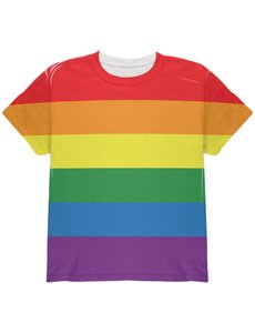  ADULT CREW PRIDE FLAG RAINBOW/ BACK IS WHITE