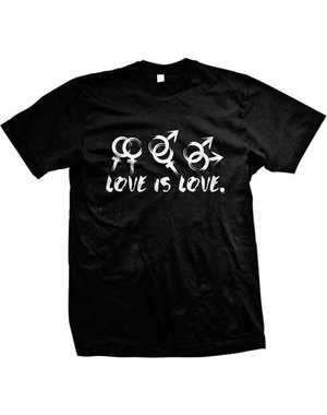  LOVE IS LOVE BLACK T-SHIRT SIZE LARGE