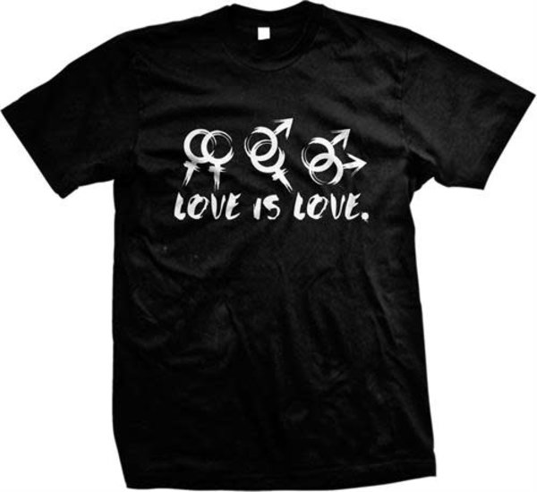 LOVE IS LOVE BLACK T-SHIRT SIZE LARGE