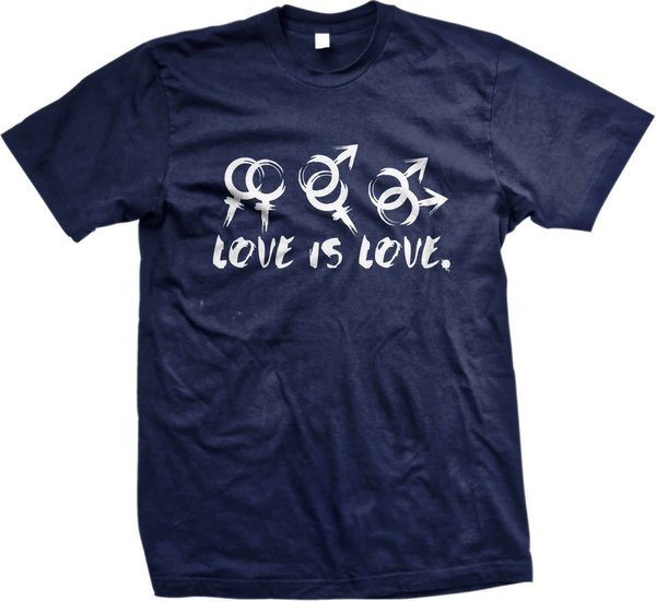 RAINBOW LOVE IS LOVE NAVY T-SHIRT SIZE SMALL