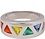 RING-RHODIUM,TRIANGLE STONES, SIZE 08