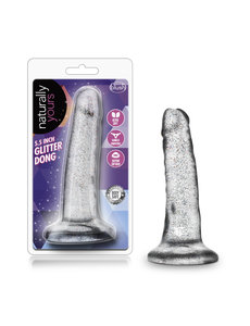 BLUSH NOVELTIES Naturally Yours Glitter Dildo 5.5in - Clear