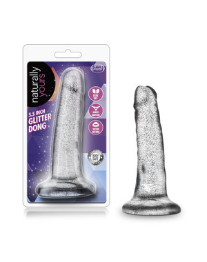BLUSH NOVELTIES Naturally Yours Glitter Dildo 5.5in - Clear