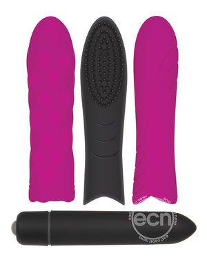 EVOLVED NOVELTIES EVOLVED PLEASURE SILICONE SLEEVE TRIO W/ BULLET