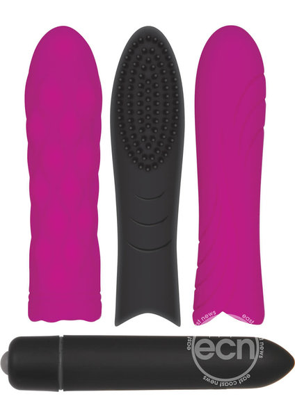 EVOLVED NOVELTIES EVOLVED PLEASURE SILICONE SLEEVE TRIO W/ BULLET