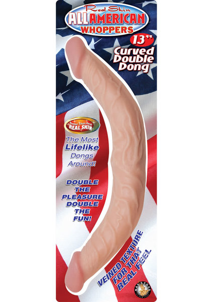 All American Whopper ALL AMERICAN WHOPPER 13" CURVED DOUBLE DILDO