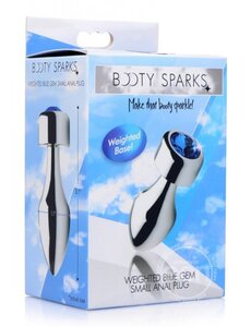 XR Brands BOOTY SPARKS WEIGHT ALUMINUM PLUG BLUE SMALL