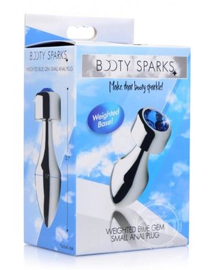 XR Brands BOOTY SPARKS WEIGHT ALUMINUM PLUG BLUE SMALL