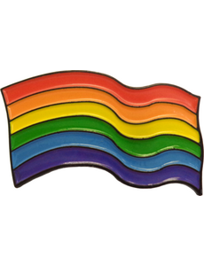 YUNGER RAINBOW WAVY FLAG PIN