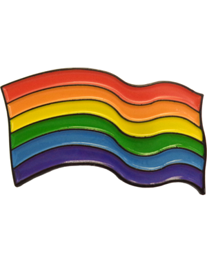 YUNGER RAINBOW WAVY FLAG PIN