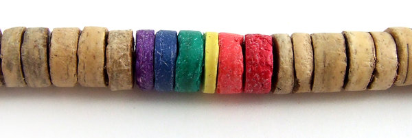 RAINBOW TAPERED WOOD RAINBOW BEAD NECKLACE