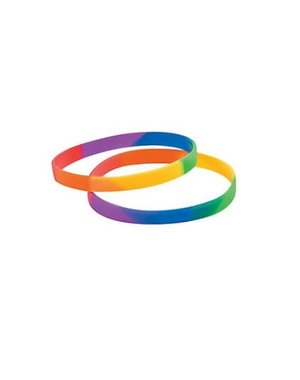  RAINBOW THIN SILICONE BRACELET 7.5"