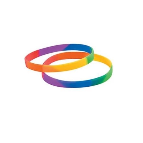 RAINBOW THIN SILICONE BRACELET 7.5"