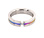 RAINBOW STAINLESS STEEL ANODIZED RING WITH TENSION PLACED GEM