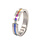 RAINBOW STAINLESS STEEL ANODIZED RING WITH TENSION PLACED GEM