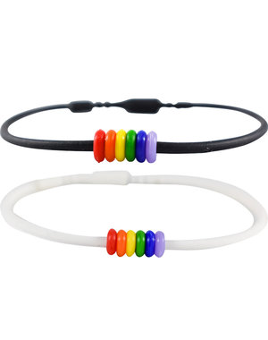 RAINBOW RUBBER RAINBOW BEADS BRACELET