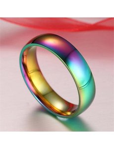 RAINBOW RAINBOW TITANIUM ENGAGEMENT RING