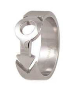 MONSTER STAINLESS CUT OUT MALE SYMBOL RING