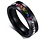 RAINBOW BLACK STAINLESS STEEL RAINBOW STONES RING