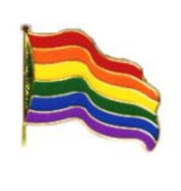 RAINBOW RAINBOW WAVY FLAG LAPEL PIN