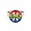 RAINBOW STAINLESS STEEL RAINBOW PEACE SIGN RING