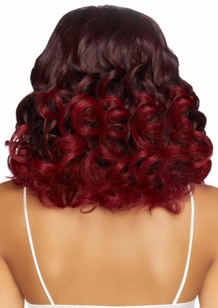 LEG AVENUE 18" CURLY OMBRE LONG BOB WIG BURGANDY