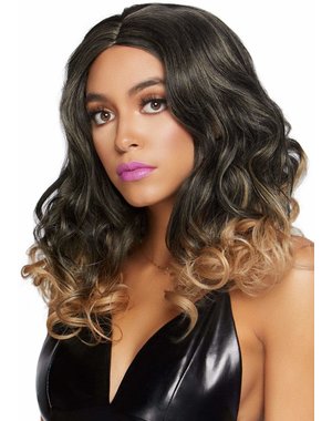 LEG AVENUE 18" CURLY OMBRE LONG BOB WIG BLONDE