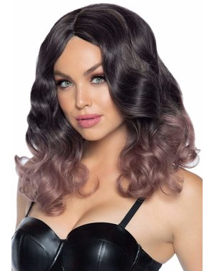 LEG AVENUE 18" CURLY OMBRE LONG BOB WIG MAUVE