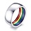 RAINBOW STAINLESS PLAIN RING W/ RAINBOW ENAMEL INSIDE