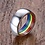 RAINBOW STAINLESS PLAIN RING W/ RAINBOW ENAMEL INSIDE