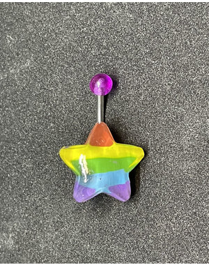  GLASS STAR BELLY BUTTON RING