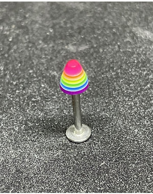  BODY JEWELRY-LABRET RAINBOW CONE