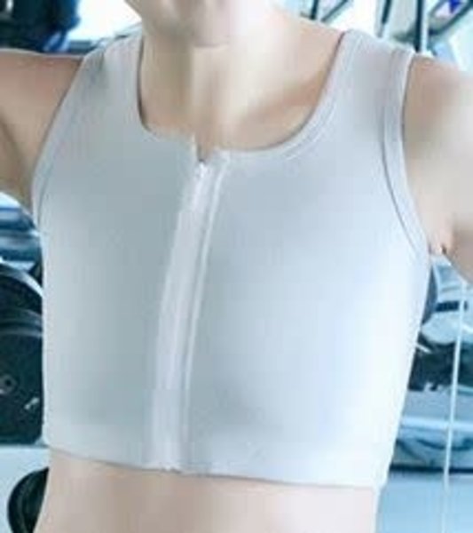 CHEST BINDER ZIPPER WHITE