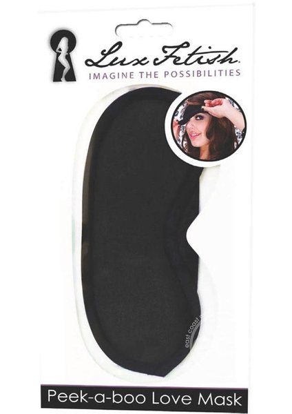 LUX FETISH LUX FETISH PEEK A BOO LOVE MASK BLACK