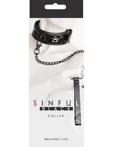  SINFUL 2" COLLAR & LEASH BLACK