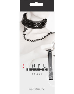  SINFUL 2" COLLAR & LEASH BLACK