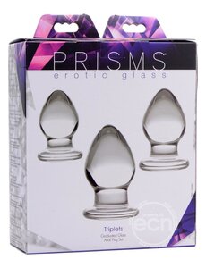 PRISMS PRISMS TRIPLETS 3 PIECE GLASS ANAL PLUG KIT