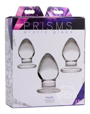 PRISMS PRISMS TRIPLETS 3 PIECE GLASS ANAL PLUG KIT