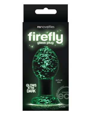 NASSTOYS FIREFLY GLASS PLUG MEDIUM CLEAR 3" GLOW IN THE DARK