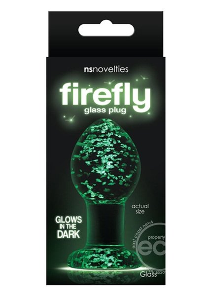 NASSTOYS FIREFLY GLASS PLUG MEDIUM CLEAR 3" GLOW IN THE DARK
