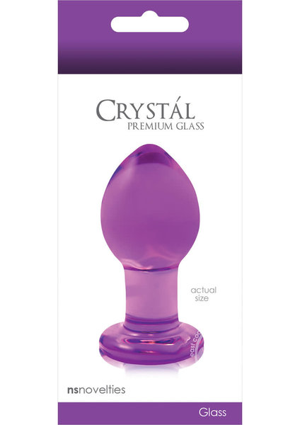 NS Novelties CRYSTAL PREMIUM GLASS BUTT PLUG MEDIUM PURPLE