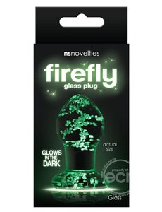 NASSTOYS FIREFLY GLASS PLUG SMALL CLEAR 2.5"