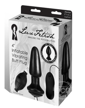 LUX FETISH LUX FETISH LATEX INFLATABLE VIBRATING BUTT PLUG