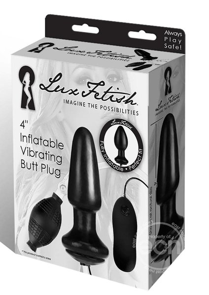LUX FETISH LUX FETISH LATEX INFLATABLE VIBRATING BUTT PLUG