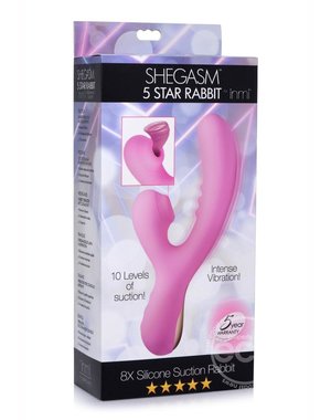 XR Brands INMI SHEGASM 5 STAR 8XSILICONE SUCTION RABBIT VIBRATOR