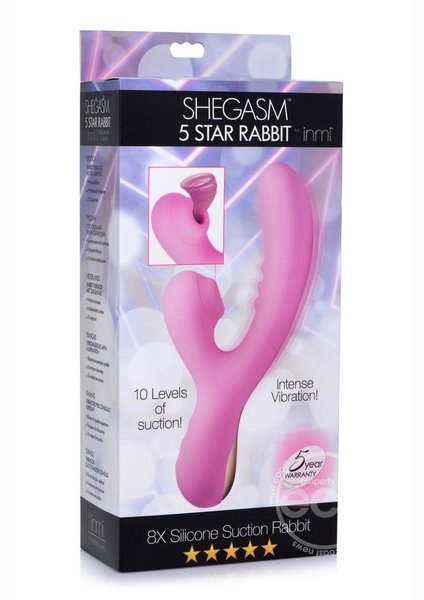 XR Brands INMI SHEGASM 5 STAR 8XSILICONE SUCTION RABBIT VIBRATOR