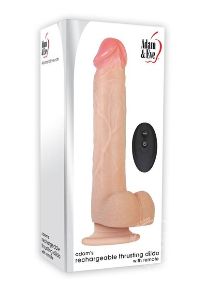 ADAM & EVE A & E ADAMS RECHARGEABLE THRUSTING DILDO WITH REMOTE