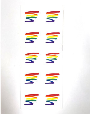  10 RAINBOW SQUIGGLE STICKER